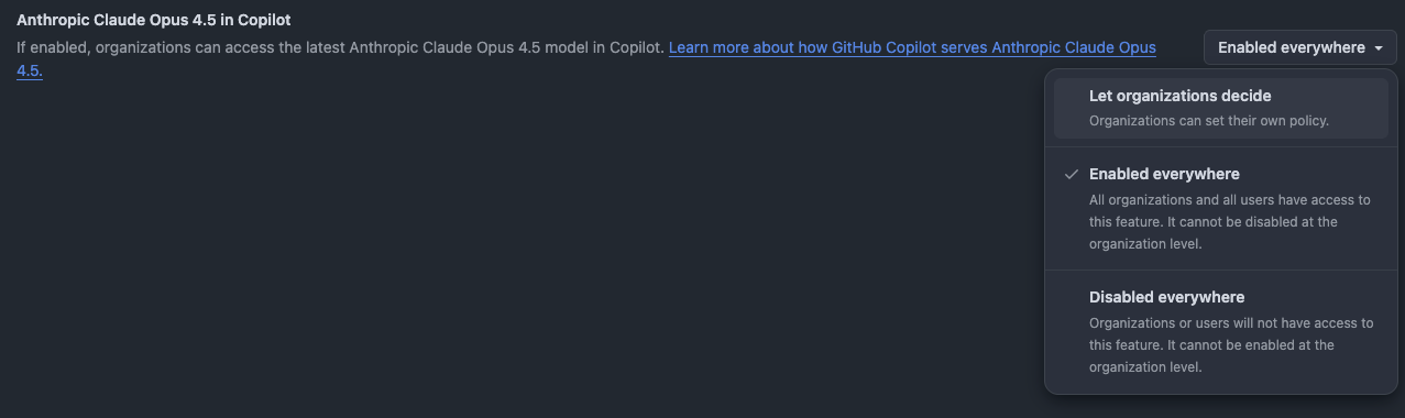GitHub Copilot AI controls opt-in view