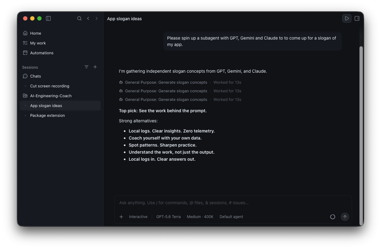 Three GitHub Copilot subagents working on independent tasks