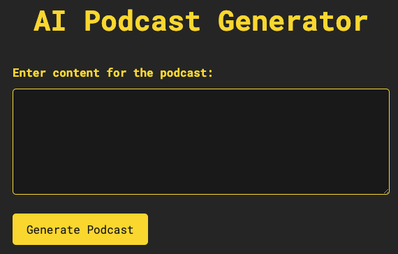 User input for podcast content